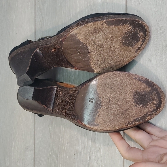 Coclico Womens Suede Ankle Strap Heels Open Toe Sandals Shoes sz 38 US 7.5 - Picture 12 of 15